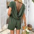 Di Yun's Spring/Summer 2025 cross-border Bohemian casual solid color sexy cut-out short-sleeved jumpsuit women's clothing