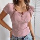 Diyun Cross-border European and American Y2K style sexy slimming short-sleeved T-shirt women's clothing 2025 Spring/Summer Amazon Independent foreign Trade Station Diyun Cross-border European and American Y2K style sexy slimming short-sleeved T-shirt women's clothing 2025 Spring/Summer Amazon Independent foreign Trade Station