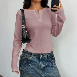 Diyun Cross-border European and American Y2K Spicy Girl Style Button long-sleeved vest T-shirt women's clothing 2025 Spring/Summer Amazon Independent Store