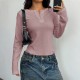 Diyun Cross-border European and American Y2K Spicy Girl Style Button long-sleeved vest T-shirt women's clothing 2025 Spring/Summer Amazon Independent Store
