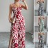 Di Yun's European and American cross-border 2025 Spring/Summer elegant and stylish twist-printed small halter wide-leg one-piece long pants women's clothing