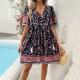 Diyun European and American women's Clothing Amazon Cross-border 2024 Spring/Summer Vacation Style Printed Short-sleeved dress Diyun European and American women's Clothing Amazon Cross-border 2024 Spring/Summer Vacation Style Printed Short-sleeved dress