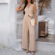 Diyun 2025 Spring/Summer Cross-border Amazon European and American Casual Commuting Vacation Style Solid color waistcoat wide-leg long pants set Diyun 2025 Spring/Summer Cross-border Amazon European and American Casual Commuting Vacation Style Solid color waistcoat wide-leg long pants set