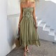 Diyun Cross-border 2025 Spring/Summer A-line dress: European and American casual vacation style lace patchwork high-waisted halter dress for women Diyun Cross-border 2025 Spring/Summer A-line dress: European and American casual vacation style lace patchwork high-waisted halter dress for women
