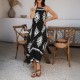 Di Yun's Spring/Summer 2025 Amazon Cross-border Casual Pomixia vacation style contrasting color halter sleeveless dress for women Di Yun's Spring/Summer 2025 Amazon Cross-border Casual Pomixia vacation style contrasting color halter sleeveless dress for women