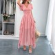 Diyun's European and American casual vacation style short-sleeved corset long dress women's clothing Spring/Summer 2025 Amazon Independent Store Diyun's European and American casual vacation style short-sleeved corset long dress women's clothing Spring/Summer 2025 Amazon Independent Store