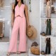 Diyun 2025 Spring/Summer Cross-border Amazon European and American Casual Commuting Vacation Style Solid color waistcoat wide-leg long pants set Diyun 2025 Spring/Summer Cross-border Amazon European and American Casual Commuting Vacation Style Solid color waistcoat wide-leg long pants set