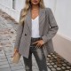 Diyun Cross-border 2024 Autumn/Winter Amazon European and American women's outerwear, elegant commuting color contrasting lapel button-up small suit Diyun Cross-border 2024 Autumn/Winter Amazon European and American women's outerwear, elegant commuting color contrasting lapel button-up small suit