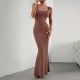 Diyun European and American cross-border Women's Clothing 2023 Autumn Export Amazon Independent Station Slimming and sexy square neck knitted dress Diyun European and American cross-border Women's Clothing 2023 Autumn Export Amazon Independent Station Slimming and sexy square neck knitted dress