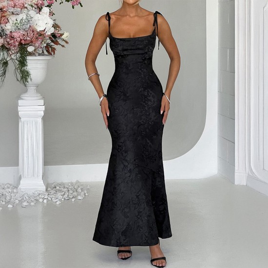 Diyun Cross-border European and American elegant evening dress, hip-hugging halter dress for children, Summer 2025 Amazon