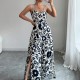 Di Yun's European and American cross-border 2025 Spring/Summer elegant and stylish twist-printed small halter wide-leg one-piece long pants women's clothing Di Yun's European and American cross-border 2025 Spring/Summer elegant and stylish twist-printed small halter wide-leg one-piece long pants women's clothing