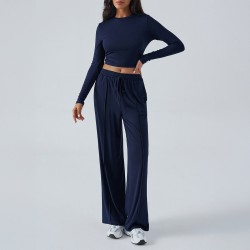 Diyun Cross-border European and American Yoga Exercise long-sleeved top with long Pants Women's Set for Spring/Summer 2025 Amazon Independent Store