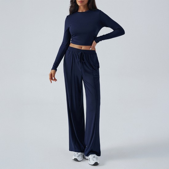 Diyun Cross-border European and American Yoga Exercise long-sleeved top with long Pants Women's Set for Spring/Summer 2025 Amazon Independent Store
