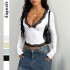 Diyun Cross-border European and American Y2K sexy style lace long-sleeved vest T-shirt women's clothing 2025 Spring/Summer Amazon Independent Store