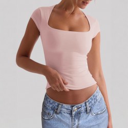 Diyun Cross-border European and American yoga wear, sports elastic slimming T-shirt women's clothing, Summer 2025 Amazon Independent foreign Trade Station
