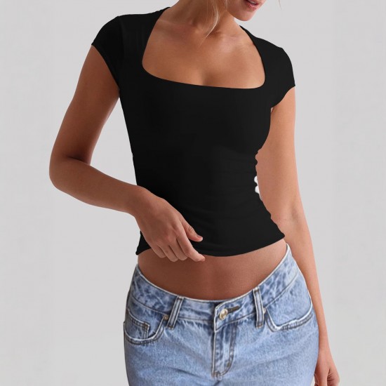 Diyun Cross-border European and American yoga wear, sports elastic slimming T-shirt women's clothing, Summer 2025 Amazon Independent foreign Trade Station Diyun Cross-border European and American yoga wear, sports elastic slimming T-shirt women's clothing, Summer 2025 Amazon Independent foreign Trade Station
