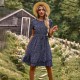 Self-developed and designed Amazon round-neck casual dress for summer 2023 with a lace-up and cinched waist Self-developed and designed Amazon round-neck casual dress for summer 2023 with a lace-up and cinched waist
