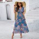 Diyun Cross-border Independent Station European and American Women's Clothing 2025 Spring/Summer Export Style Printed Waist Short Sleeved dress Diyun Cross-border Independent Station European and American Women's Clothing 2025 Spring/Summer Export Style Printed Waist Short Sleeved dress