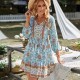 Self-shot Amazon casual vacation-style dress and short skirt 2023 Spring/Summer positioning Floral women's fashion and temperament Self-shot Amazon casual vacation-style dress and short skirt 2023 Spring/Summer positioning Floral women's fashion and temperament