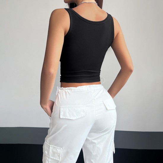 Diyun Cross-border Foreign Trade Amazon European and American Women's Clothing 2024 Spring/Summer Stylish, form-fitting Solid color Knitted halter top Diyun Cross-border Foreign Trade Amazon European and American Women's Clothing 2024 Spring/Summer Stylish, form-fitting Solid color Knitted halter top
