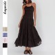 Diyun Cross-border European and American vacation casual style sexy halter lace-up dress for women, Spring/Summer 2025 Amazon Export