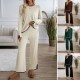 Diyun Cross-border Women's Clothing Set for Amazon 2024, a casual and elegant solid-color knitted long-sleeved woolen coat and pants set Diyun Cross-border Women's Clothing Set for Amazon 2024, a casual and elegant solid-color knitted long-sleeved woolen coat and pants set