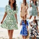 Diyun Cross-border Dress Amazon Spring/Summer 2024 export European and American elegant geometric print short-sleeved dress Diyun Cross-border Dress Amazon Spring/Summer 2024 export European and American elegant geometric print short-sleeved dress