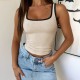 Diyun 2025 Spring/Summer Cross-border Amazon Europe and America Y2K sporty Slimming Knitted threaded color-blocking Vest Women's T-shirt Diyun 2025 Spring/Summer Cross-border Amazon Europe and America Y2K sporty Slimming Knitted threaded color-blocking Vest Women's T-shirt