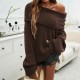 Diyun Cross-border Trade Women's top Amazon 2024 Autumn/Winter Loose solid color pullover long-sleeved sweater Diyun Cross-border Trade Women's top Amazon 2024 Autumn/Winter Loose solid color pullover long-sleeved sweater