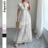 Diyun Cross-border European and American elegant style deep V high-end women's dress 2025 Spring/Summer Amazon Independent Store