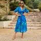 Diyun designed a cross-border Amazon dress for Europe and America in the summer of 2025, featuring a chic, waist-cinched, deep V-neck and printed long dress Diyun designed a cross-border Amazon dress for Europe and America in the summer of 2025, featuring a chic, waist-cinched, deep V-neck and printed long dress