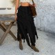 Diyun Cross-border 2025 Spring/Summer European and American casual vacation style solid-color lace tie waist-cinching mid-length skirt for women Diyun Cross-border 2025 Spring/Summer European and American casual vacation style solid-color lace tie waist-cinching mid-length skirt for women
