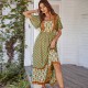 Di Yun's Spring/Summer 2025 European and American cross-border cotton printed dress, French printed vacation style square neck dress for women Di Yun's Spring/Summer 2025 European and American cross-border cotton printed dress, French printed vacation style square neck dress for women