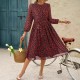 Diyun Cross-border European and American vacation Casual style floral tie cinched-waist dress for women, Spring/Summer 2025 Amazon Export