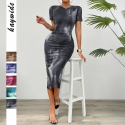 Diyun's cross-border European and American elegant style waist-cinching and slimming high-end women's dress is selling well on Amazon for Spring/Summer 2025
