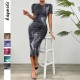 Diyun's cross-border European and American elegant style waist-cinching and slimming high-end women's dress is selling well on Amazon for Spring/Summer 2025