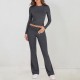 Diyun European and American Women's Clothing Amazon Cross-border 2024 Spring/Summer Export Casual Solid Color Slim Long-sleeved Knitted Pants Set Diyun European and American Women's Clothing Amazon Cross-border 2024 Spring/Summer Export Casual Solid Color Slim Long-sleeved Knitted Pants Set