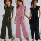 Diyun Cross-border Women's Clothing Amazon Casual short-sleeved solid color one-piece Pants 2024 Spring Flying Sleeve Top Diyun Cross-border Women's Clothing Amazon Casual short-sleeved solid color one-piece Pants 2024 Spring Flying Sleeve Top