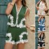 Diyun 2025 Spring/Summer Cross-border European and American Casual Bohemian Vacation color-blocking Vest and short Pants 2-piece Set for women