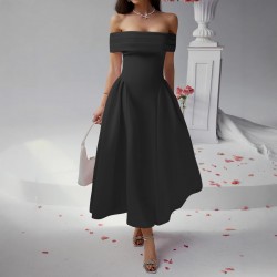 Diyun Cross-border European and American party Evening dress, one-shoulder wraparound dress for women's clothing, Spring/Summer 2025 Amazon dress