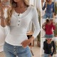 Diyun European and American 2025 New Amazon Women's Wear Y2K stylish threaded button lace U-neck knitted long-sleeved top Diyun European and American 2025 New Amazon Women's Wear Y2K stylish threaded button lace U-neck knitted long-sleeved top