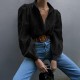 Diyun Amazon Spring/Summer 2025 Foreign trade European and American casual Loose fashion Openwork puffed-sleeve cardigan women's clothing Diyun Amazon Spring/Summer 2025 Foreign trade European and American casual Loose fashion Openwork puffed-sleeve cardigan women's clothing