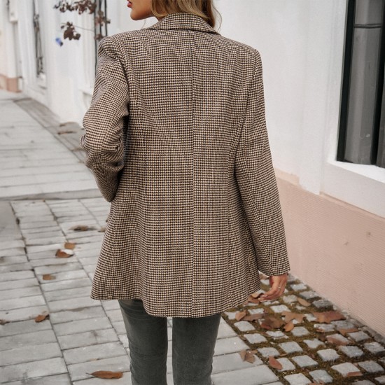 Diyun Cross-border 2024 Autumn/Winter Amazon European and American women's outerwear, elegant commuting color contrasting lapel button-up small suit Diyun Cross-border 2024 Autumn/Winter Amazon European and American women's outerwear, elegant commuting color contrasting lapel button-up small suit