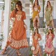 Di Yun's Spring/Summer 2025 European and American cross-border cotton printed dress, French printed vacation style square neck dress for women Di Yun's Spring/Summer 2025 European and American cross-border cotton printed dress, French printed vacation style square neck dress for women