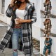 Diyun Cross-border Trade Amazon Europe and America 2024 Autumn/Winter Women's Casual Loose, color-blocking button-down hooded jacket Diyun Cross-border Trade Amazon Europe and America 2024 Autumn/Winter Women's Casual Loose, color-blocking button-down hooded jacket