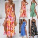 Diyun Cross-border Dress Amazon Spring/Summer 2024 Foreign Trade Casual Vacation Printed halter Floral dress Diyun Cross-border Dress Amazon Spring/Summer 2024 Foreign Trade Casual Vacation Printed halter Floral dress