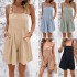 Diyun Amazon Cross-border European and American women's Clothing 2024 Spring/Summer Casual and Elegant solid color halter short one-piece pants