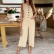 Diyun Amazon Cross-border European and American women's Clothing Spring/Summer 2024 export elegant solid color button-down one-piece pants Diyun Amazon Cross-border European and American women's Clothing Spring/Summer 2024 export elegant solid color button-down one-piece pants