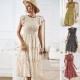 Diyun's European and American cross-border Amazon independent station floral print dress 2023 summer foreign trade women's clothing elegant long dress Diyun's European and American cross-border Amazon independent station floral print dress 2023 summer foreign trade women's clothing elegant long dress