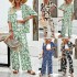 Diyun Cross-border European and American Women's Clothing Bohemian Vacation Style 2025 Spring/Summer Casual Printed short-sleeved pants Set
